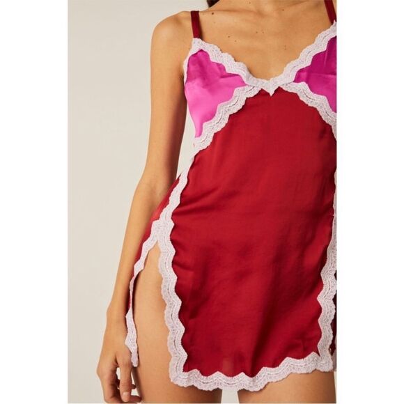 FREE PEOPLE On The Rise Mini Slip / Fuschia Frost Combo - Picture 4 of 10